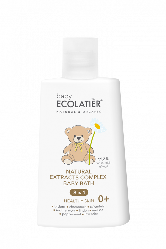 Ecolatier  8v1 Detský prírodný komplex extraktov do kúpeľa 0+