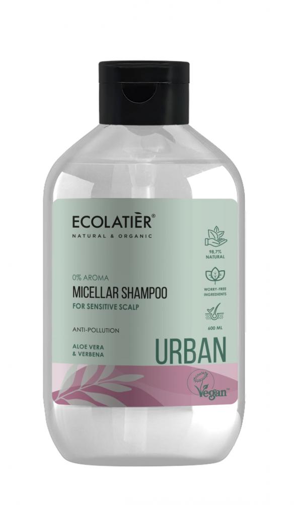 Urban micelárny šampón na citlivú pokožku hlavy – aloe vera a železník 600 ml