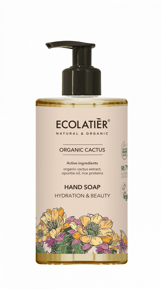Ecolatier tekuté mydlo na ruky „hydratácia a krása“ KAKTUS