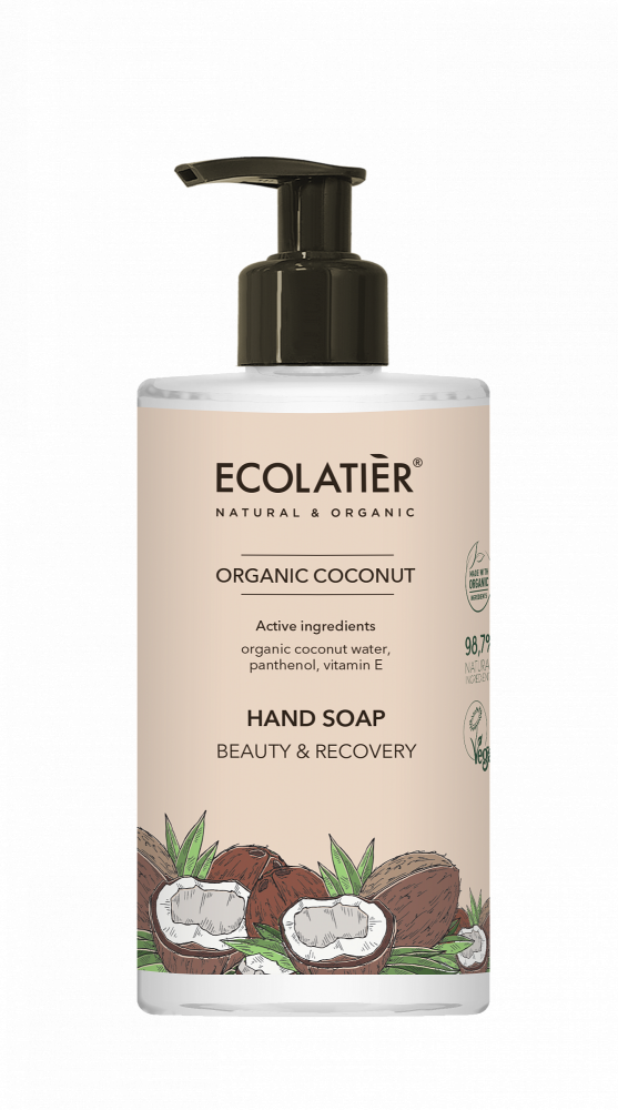 Ecolatier tekuté mydlo na ruky „krása a oživenie“ KOKOS